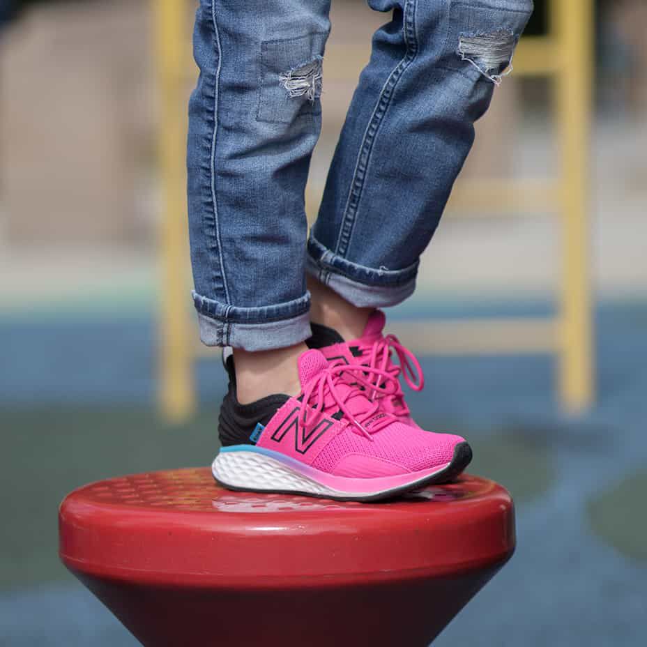 bright pink new balance shoes