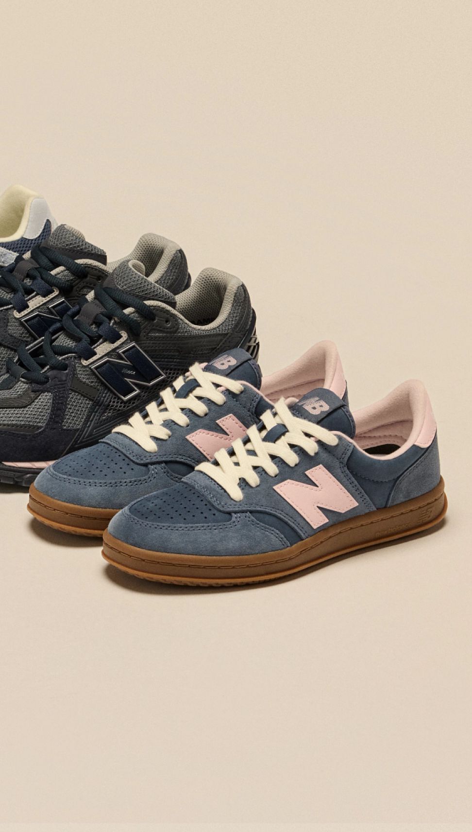 New Balance Sneakers on a beige background 