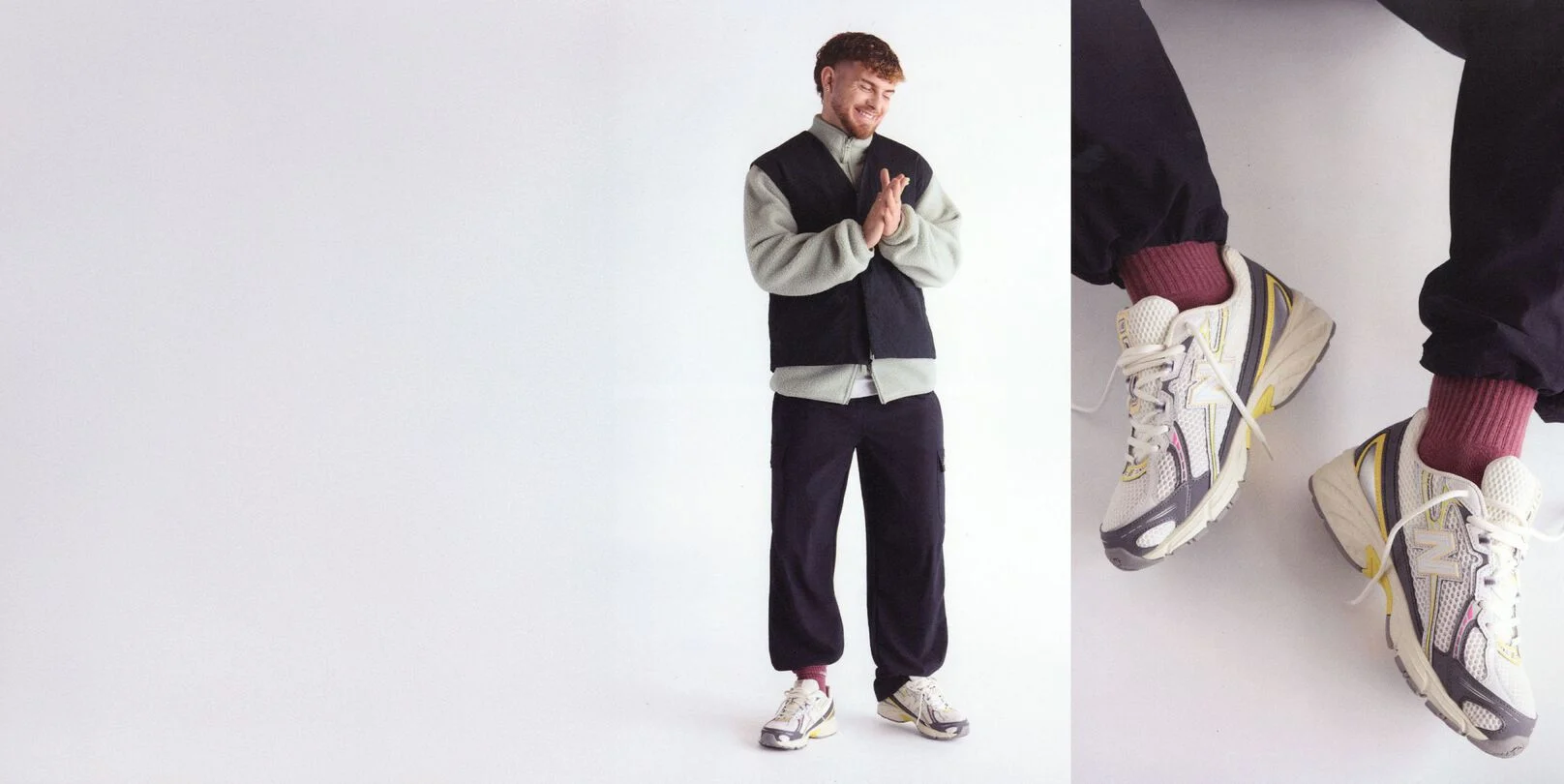 Harvey Elliot wearing the Warm Skies 740 shoes.