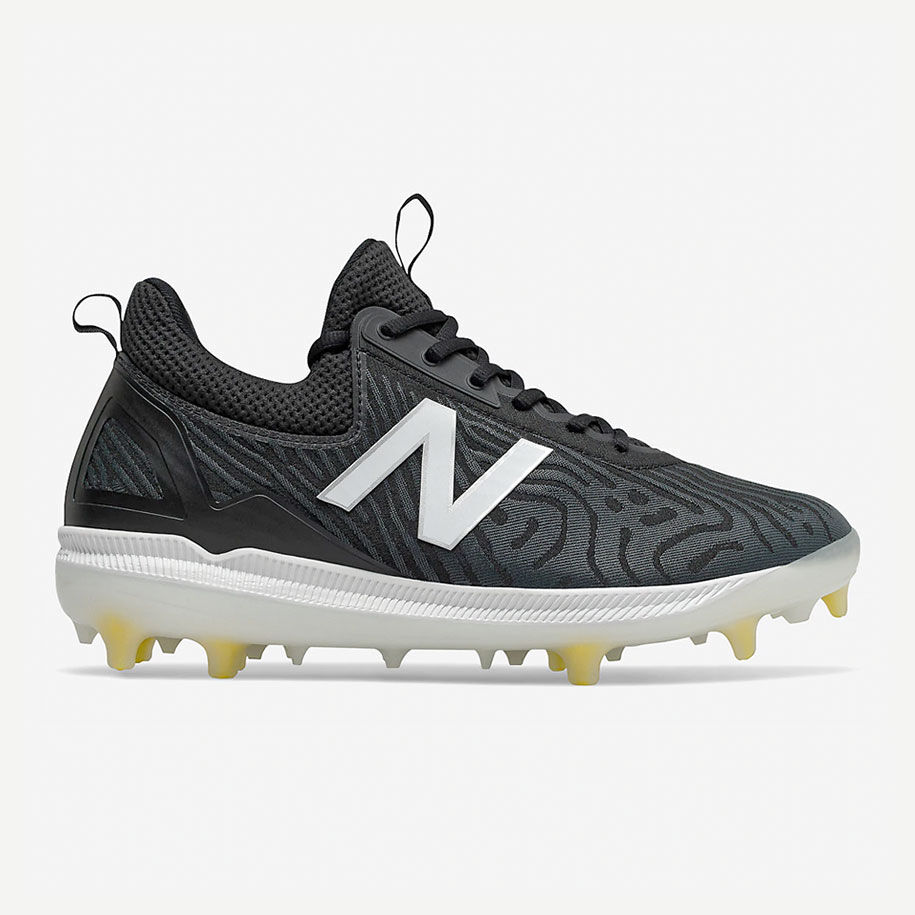Black Compv3 baseball cleat on white background