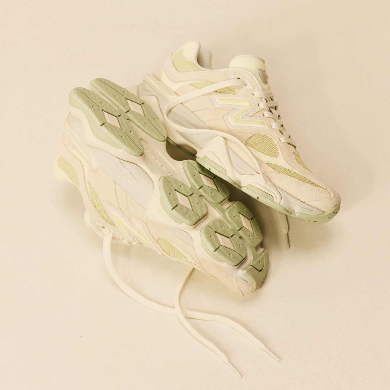 A pair of 9060 shoes in studio. 