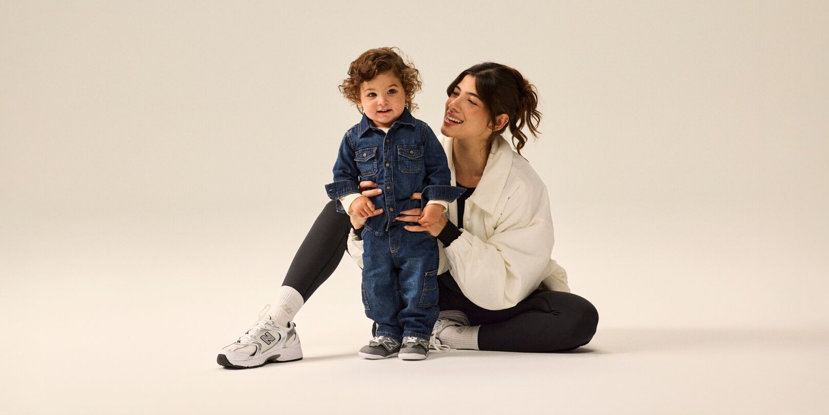 Mother and child wearing NB shoes