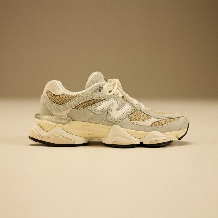 Side profile shot of the 9060 on a cream background.