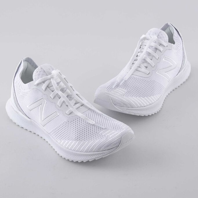 Pair of white FuelCell Echos on a white background