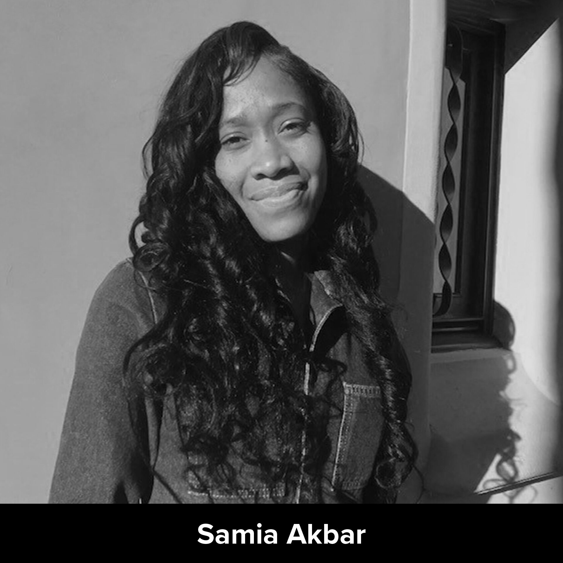 Black and white portrait of Samia Akbar, Global Marketing Manager, Athlete Activation