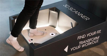 Customer standing on 3D Footscan in-store